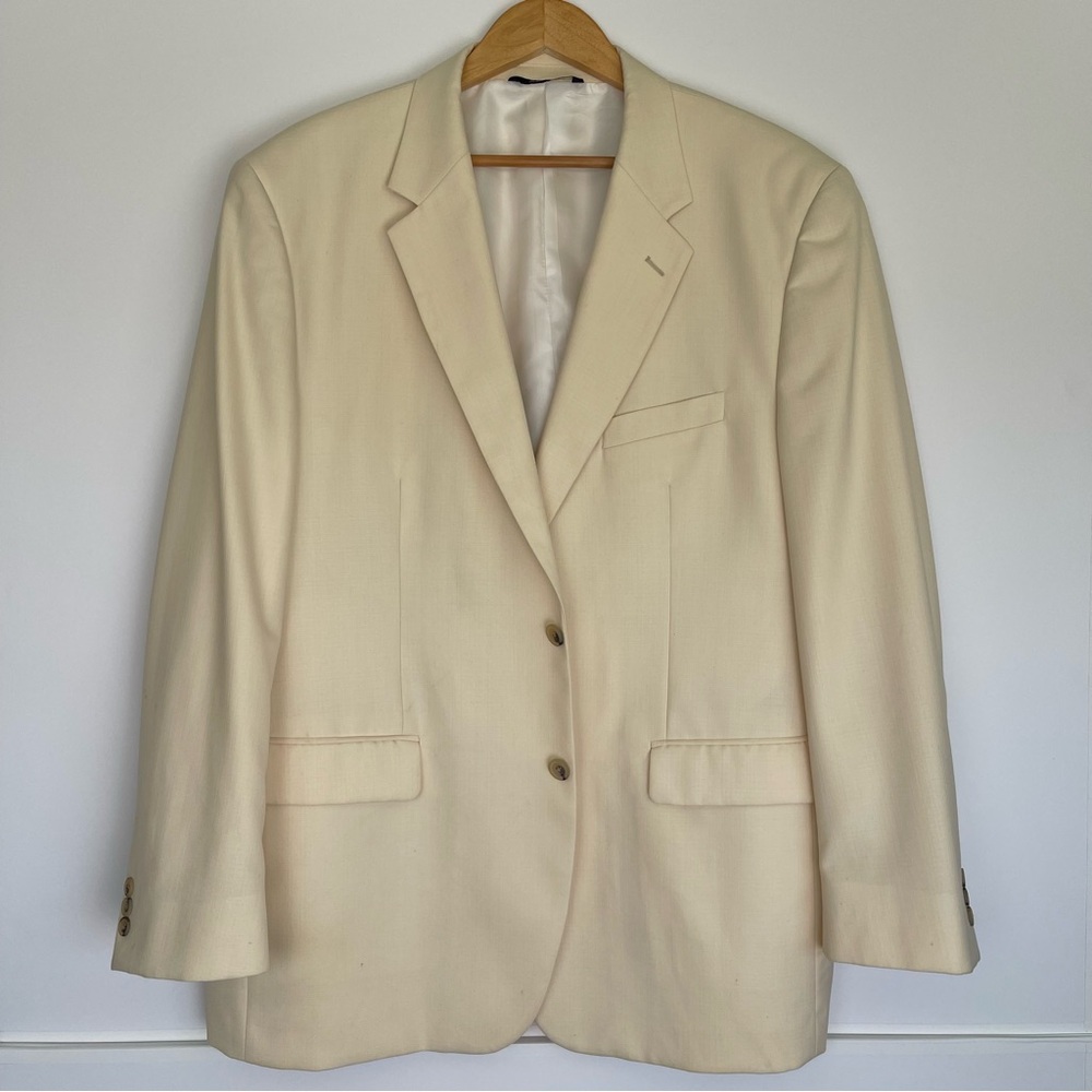 Men’s Cream Blazer with Notched Lapels